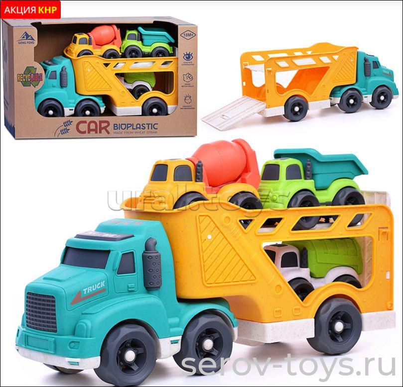 Автовоз 933-452AM со спецмашинами из биопластика свет звукв кор