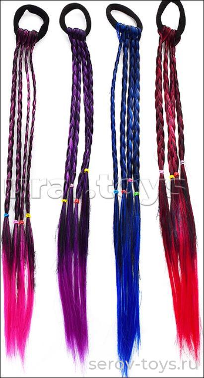 Резинка для волос 00-3253 Цветные косички 12шт в пак