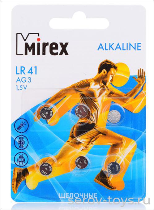 Элемент питания  AG3 / LR Mirex 23702-LR41-E6 6шт на листе