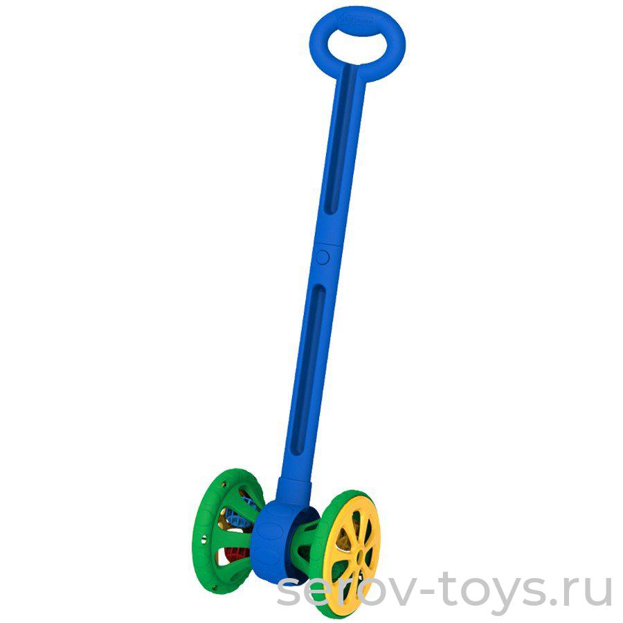 Каталка Весёлые колёсики с шариками сине-зелёная 760/1 Норд