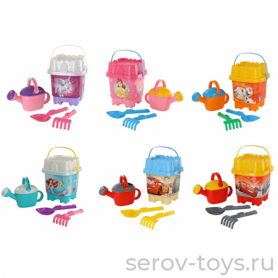 Песочный набор р Disney c ведром-замком Микс №6 68446 ПОЛЕСЬЕ