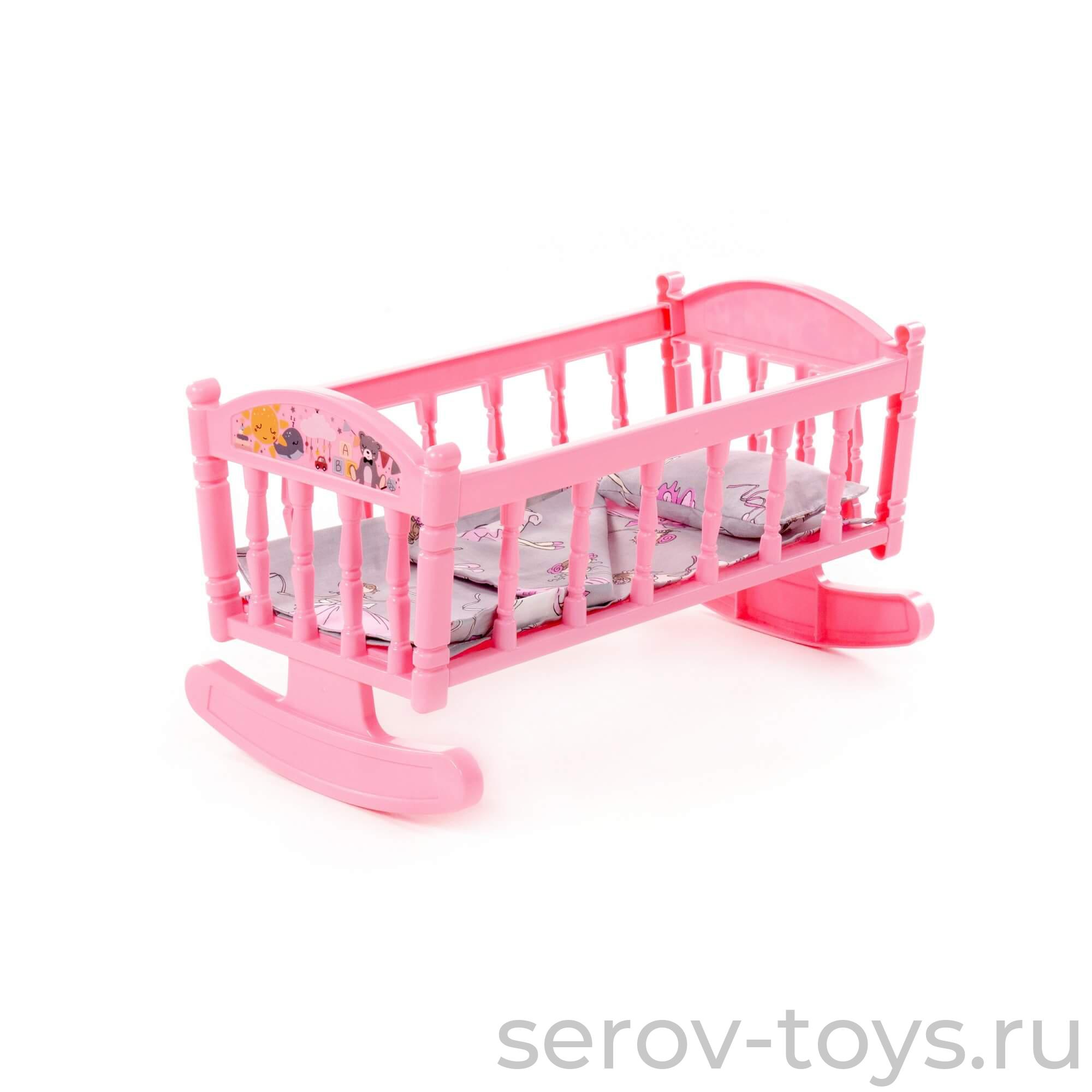 Кроватка для кукол 54446 сборная качалка №4 (8 элементов) в пакете ПОЛЕСЬЕ