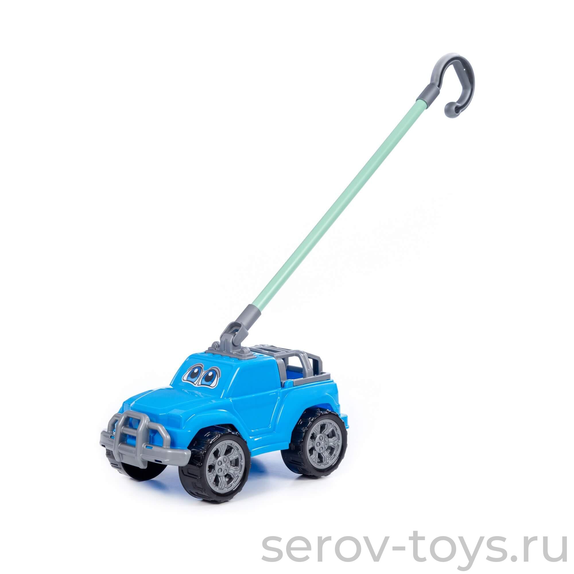 Автомобиль-каталка Дени с ручкой 74994 Голубой ПОЛЕСЬЕ