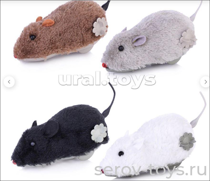 Заводная Мышка 601 меховая в пак