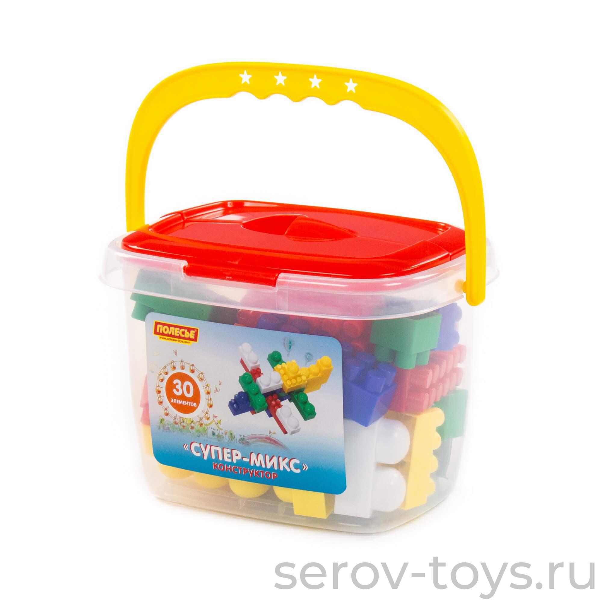 Конструктор 51578 Супер-Микс 30 эл в ведёрке ПОЛЕСЬЕ