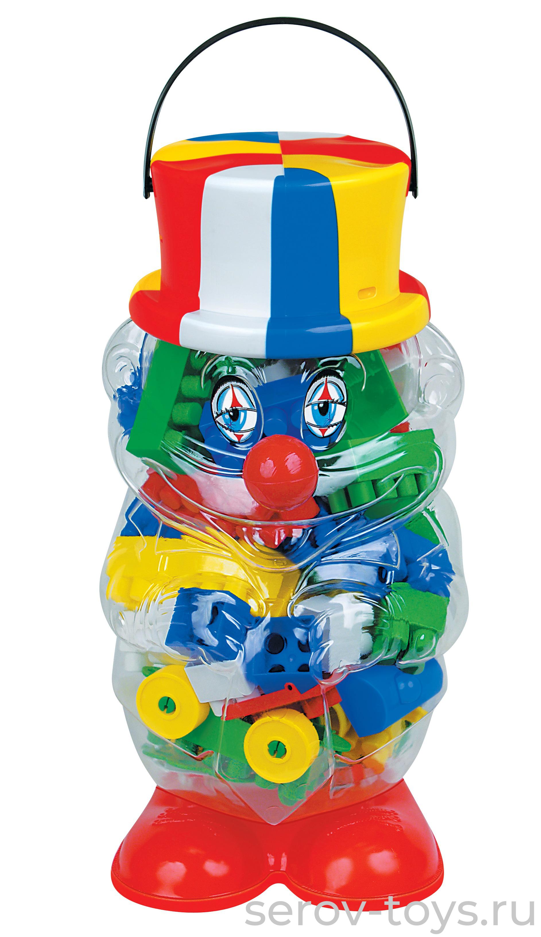 Конструктор Строитель 6493 65эл в упаковке"Клоун" ПОЛЕСЬЕ