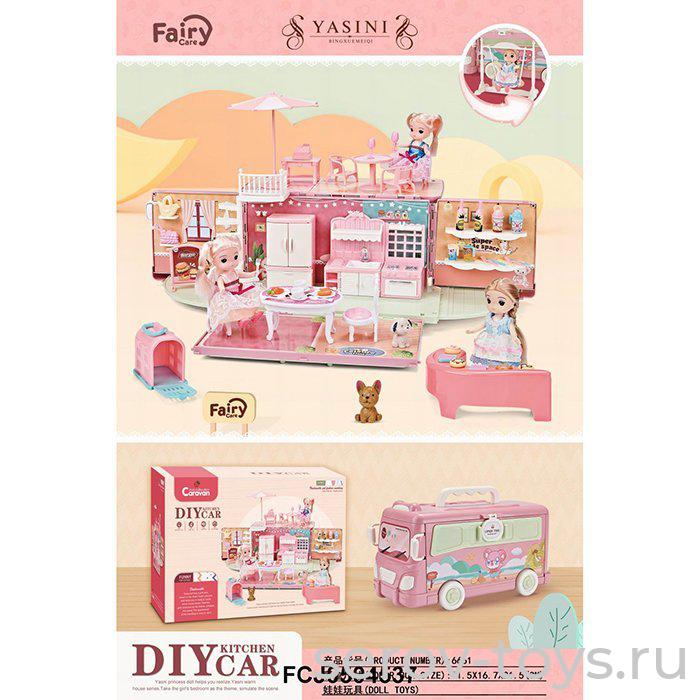 Набор 6661 Автодом-кафе + 2 куклы в кор