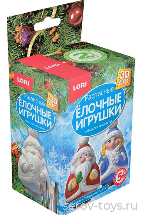 АКЦИЯ с 27.01.2024 Набор ДТ Роспись елочных игрушек Ир-013 Дед Мороз и Снегурочка Котик Lori