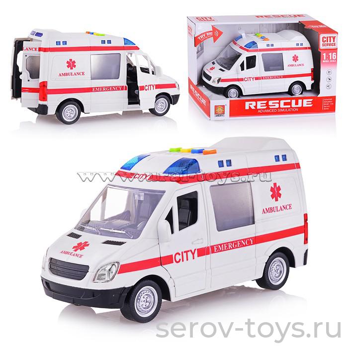 Машина инерц 1:16 WY590A Скорая свет звук Wenyi
