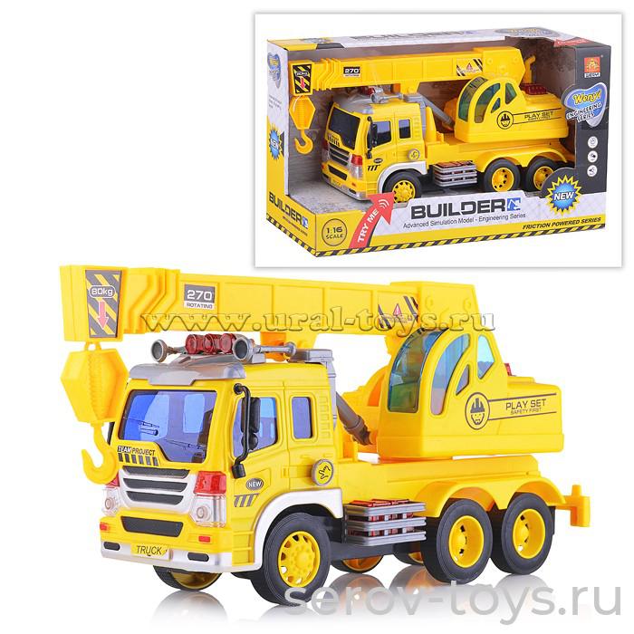 Машина инерц 1:16 WY305S Спецтехника кран свет звук Wenyi
