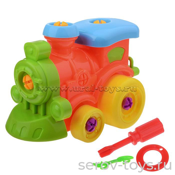 Конструктор 1290 Паровоз с отверткой  в пак