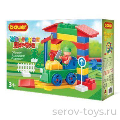 Конструктор Железная дорога 704 Поезд и арка Bauer