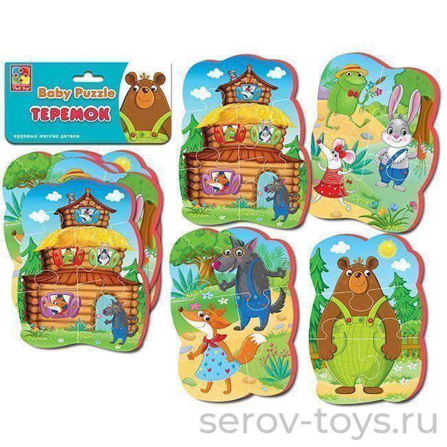 Пазл мягкие Baby Puzzle Сказки Теремок VT1106-64 Макси в пак