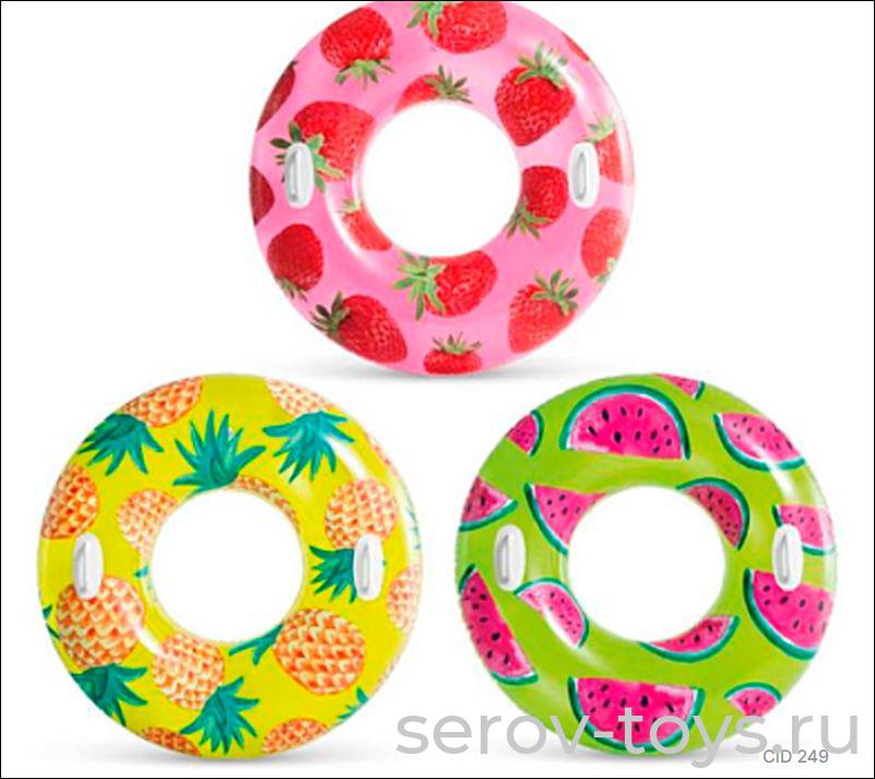 Круг надув. 56261 Тропические фрукты с ручками 107см 9 лет