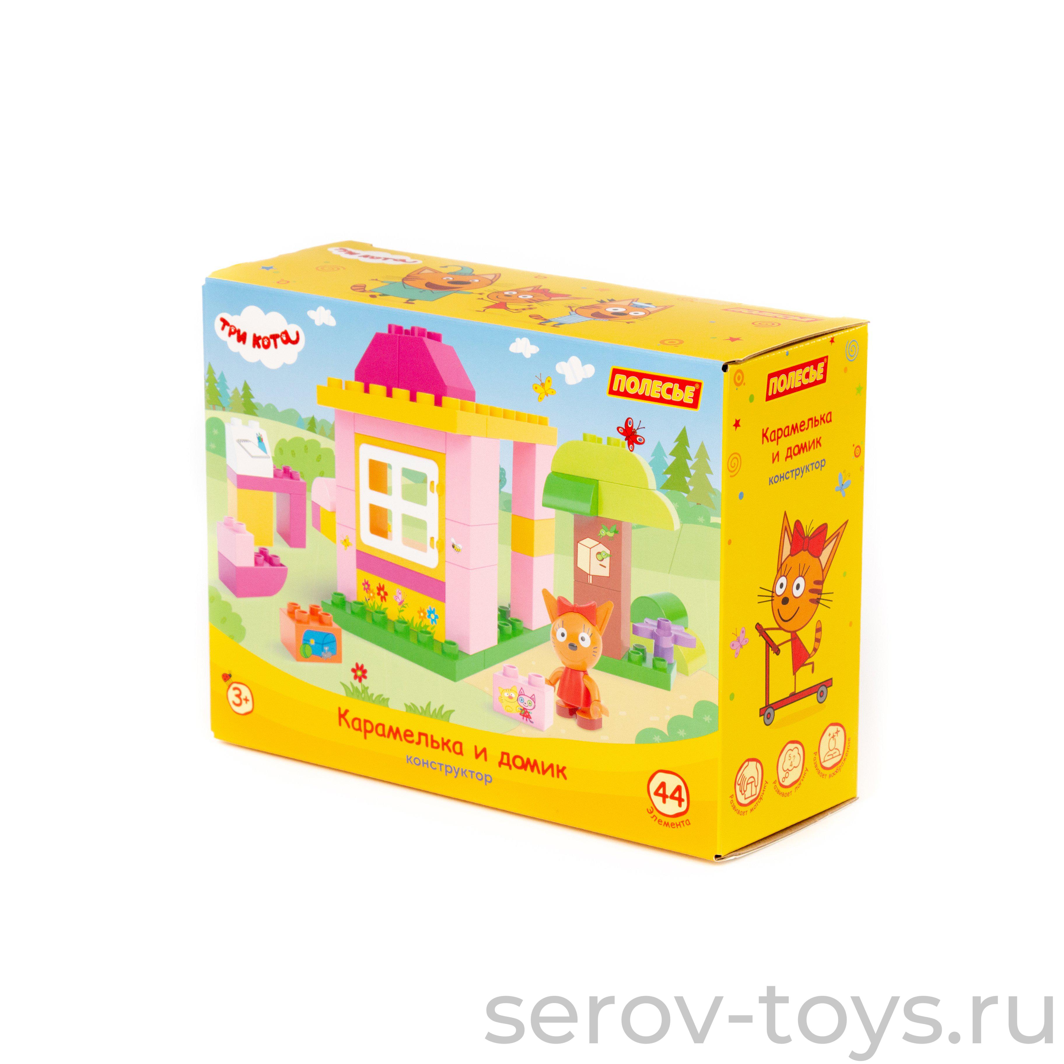 Конструктор Макси Три кота 58991 Карамелька и домик 44 дет ПОЛЕСЬЕ