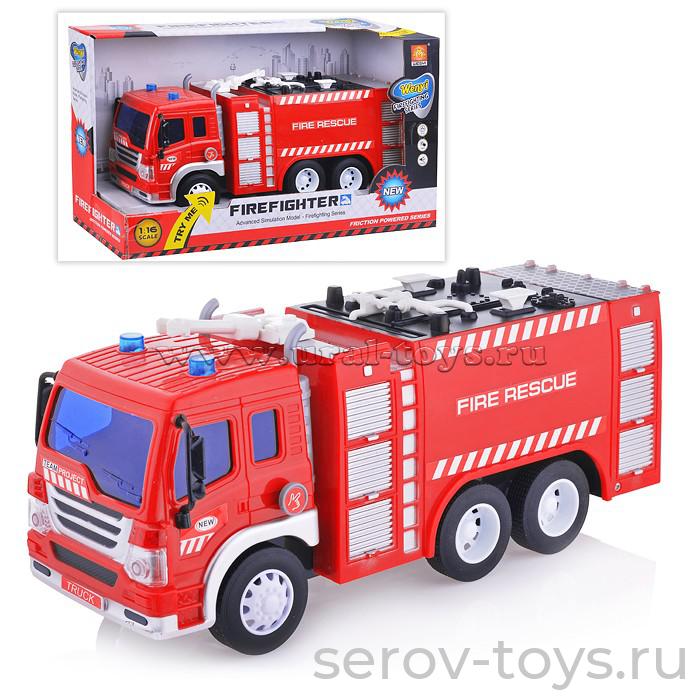 Машина инерц 1:16 WY295S Пожарная свет звук Wenyi