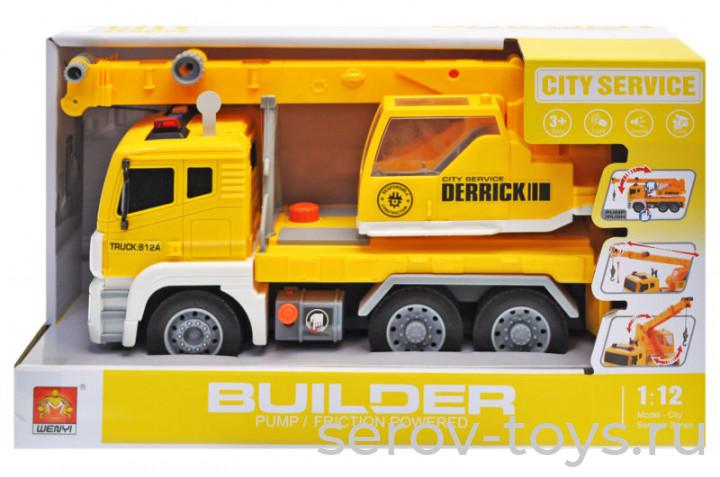 Машина инерц 1:12 WY812A Спецтехника Кран свет звук Wenyi