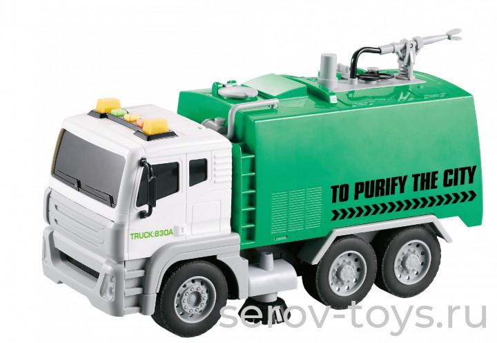 Машина инерц 1:12 WY830A Спецтехника Уборочная ( зеленая) свет звук Wenyi