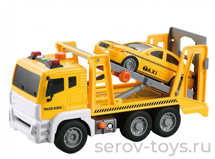Машина инерц 1:12 WY832A Эвакуатор такси свет звук Wenyi