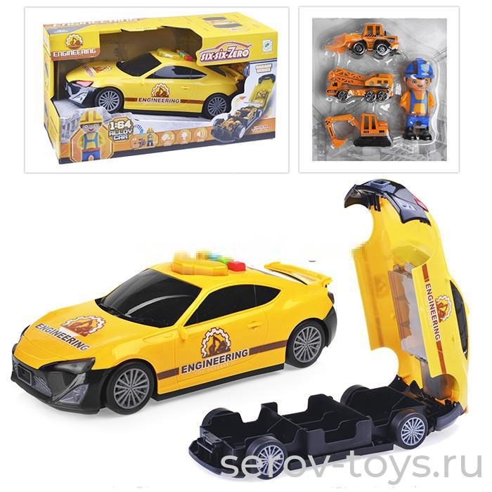 Набор машин 660-А208 Спецтехника с фигуркой человечка свет звук в кор six-six-Zero