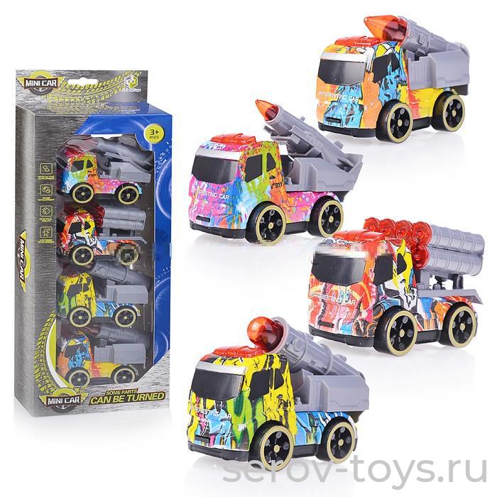 Набор машин 56-4B Военные машины Mini Car инерц, в кор 4 шт. Поштучно