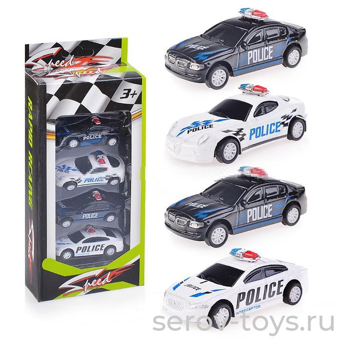 Набор машин 8827 Полиция металл, инерц 4шт в кор. Поштучно