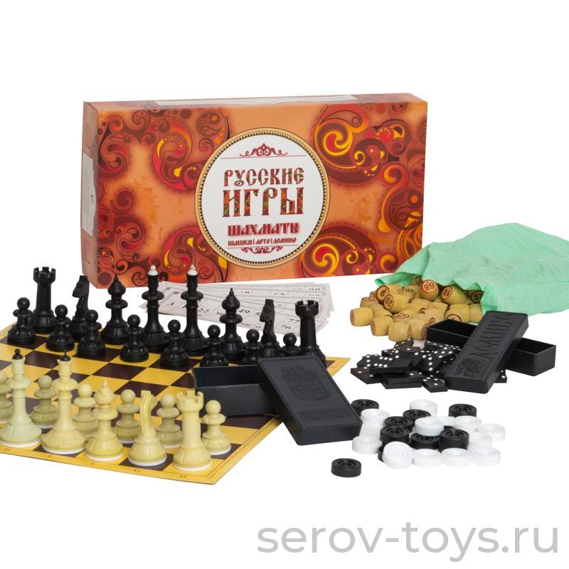 Набор Русские игры 03-006 (шахматы, шашки, доска из микрогофры) Владспортпром