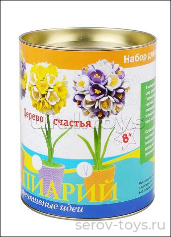 Набор ДТ Топиарий ТПМ-09 Крокусы фиолетовые,белые  в банке Волшебная мастерская