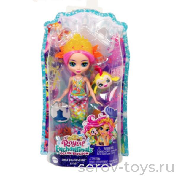 Enchantimals Кукла базовая со зверюшкой FNH22 Радия Рэйнбоу Фиш и Фло HCF68