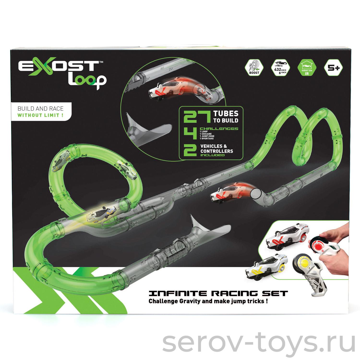 Гоночный набор на 2 игрока р/у 20232 (25 трубок,2 машины,2 пульта) ИК EXOST СТОПЦЕНА