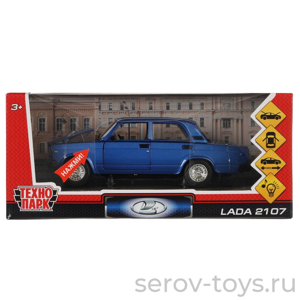 Модель Технопарк LADA 2107 VAZ-2107-B Синяя свет звук в кор