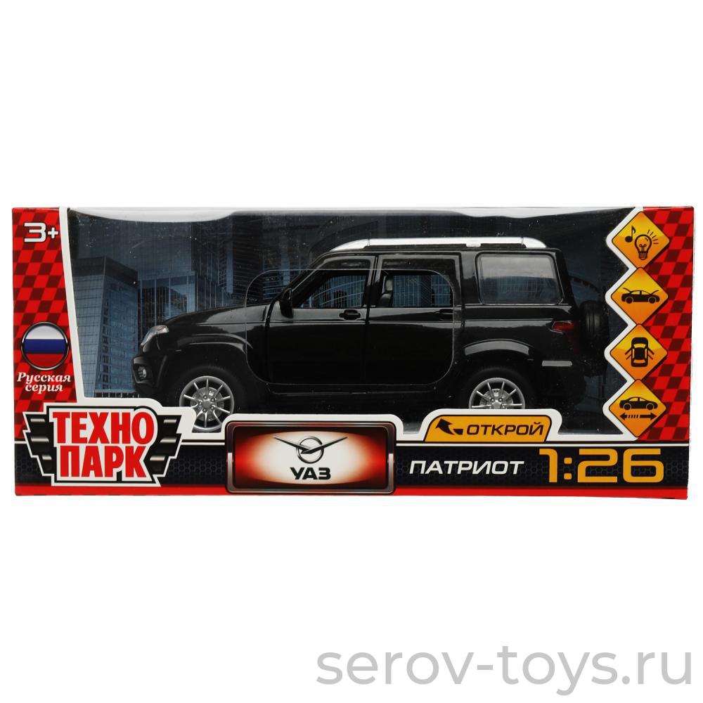 Модель Технопарк УАЗ Patriot PATRIOT-124SL-BK Черный свет звук в кор