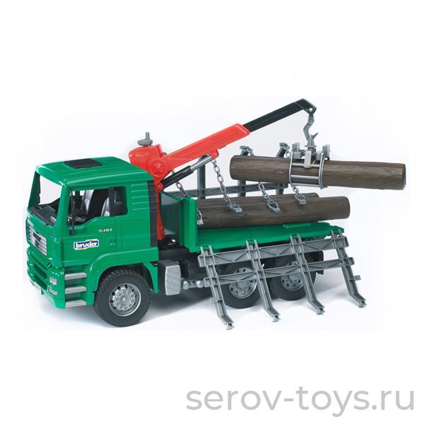 Лесовоз 02-769 MAN с портативным краном и бревнами НЦ