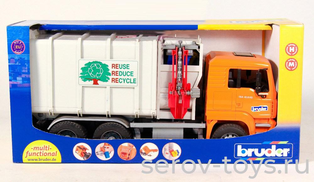 Мусоровоз 02-761 MAN серый кузов,кабина оранжевая