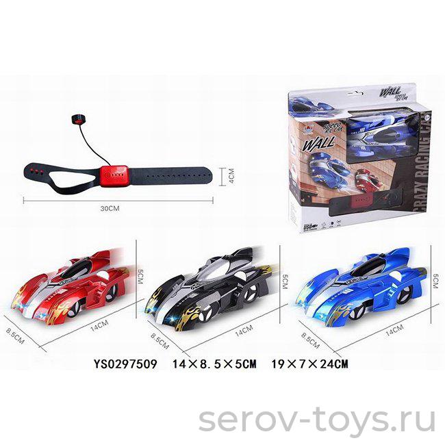 Машина р/у  891-1B ездит по стене управление от руки на аккум с заряд устр USB в кор