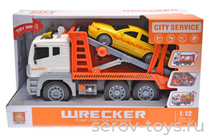 Машина инерц 1:12 WY832C Эвакуатор свет звук Wenyi