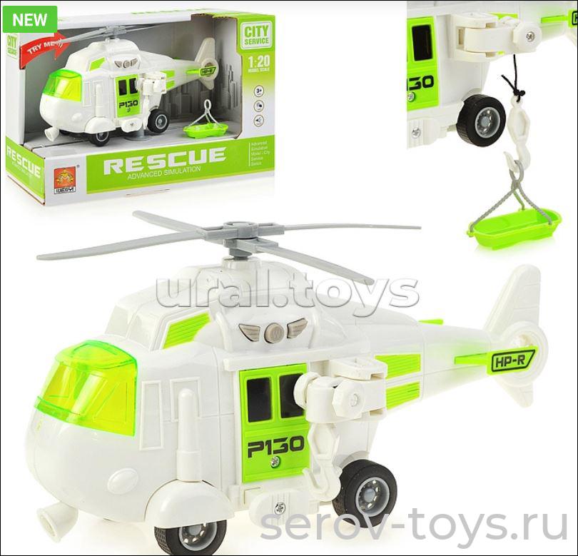 Вертолёт 1:20  WY760B Военный спасатель свет звук Wenyi