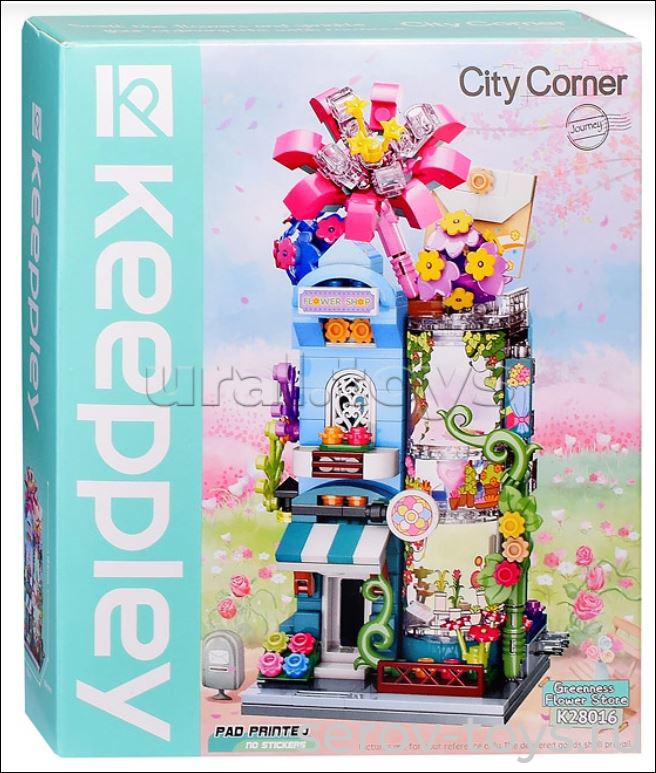 Конструктор Qman 28016 Городские домики 356дет Цветочный дом 356дет