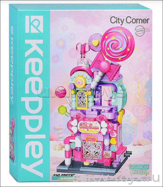 Конструктор Qman 28012 Городские домики 358дет Магазин конфет