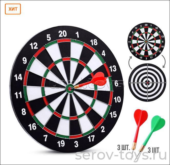 Дартс двусторонний с дротиками Точно в цель! R0183 ROCKET