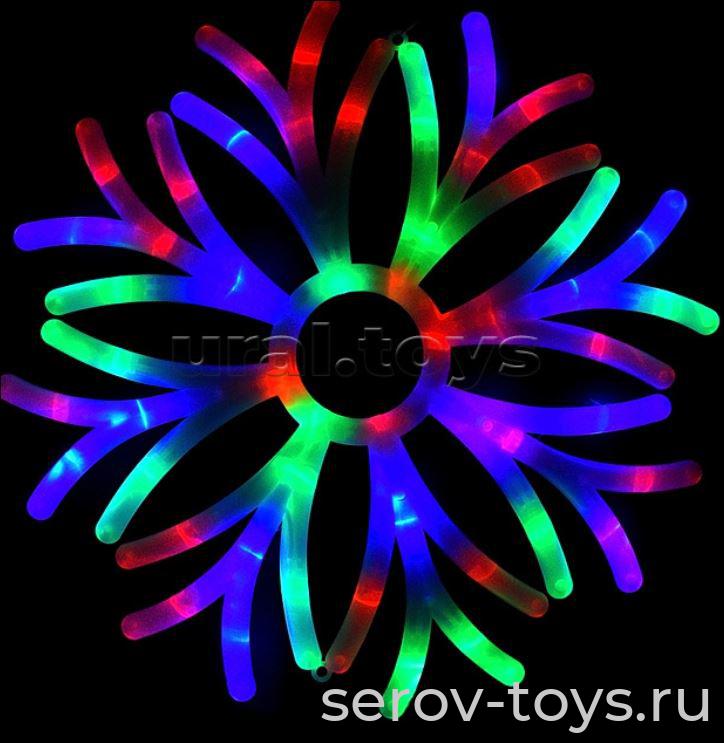 Снежинка S1535 светодиодная триколлор 40см в пак