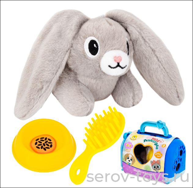 Заяц в переноске Моя Лапатуля MKDR5013 в кор Levatoys