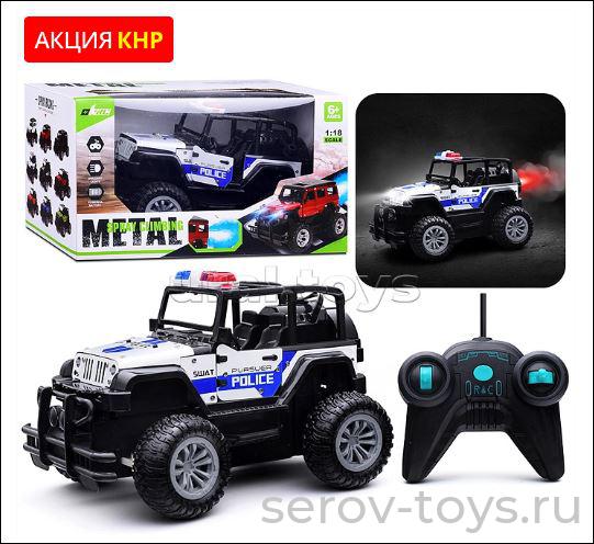 Машина р/у KM620-3 Полицейский вездеход с дымом 1:18 на аккум USB в кор+