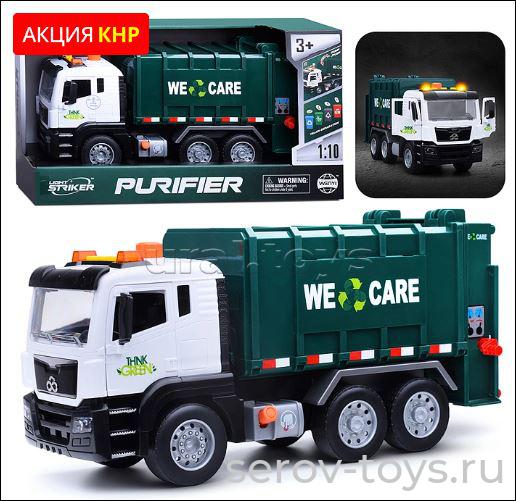 Машина инерц 1:10 WY1115A Мусоровоз свет звук Wenyi