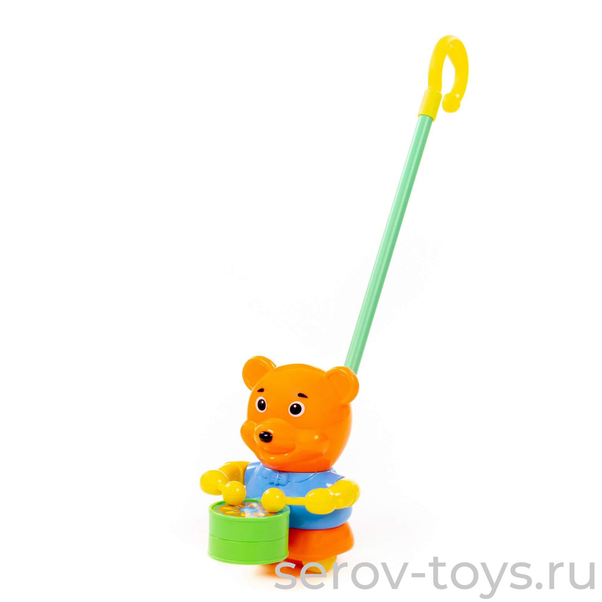 Каталка Медвежонок с ручкой 96654 ПОЛЕСЬЕ