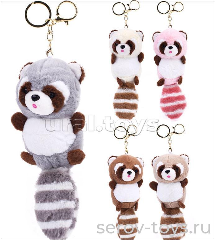 Брелок Енот меховой 18см 00-3188 в ассорт