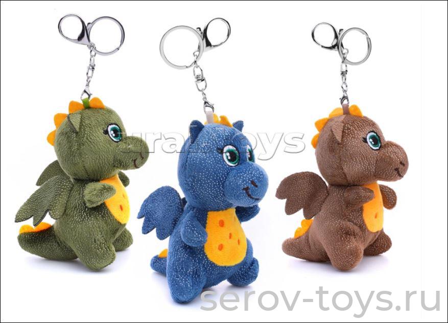 Брелок Дракончик меховой 13см 00-3198 в ассорт