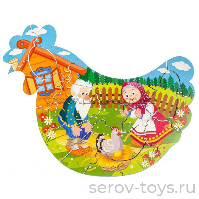 Пазл 147208 Курочка ряба в пак WoodLandToys