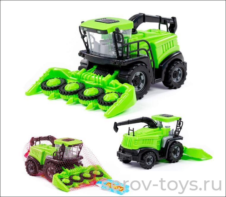 Комбайн 93981 "Полесье" №2 инерционный зеленый в сеточке  ПОЛЕСЬЕ