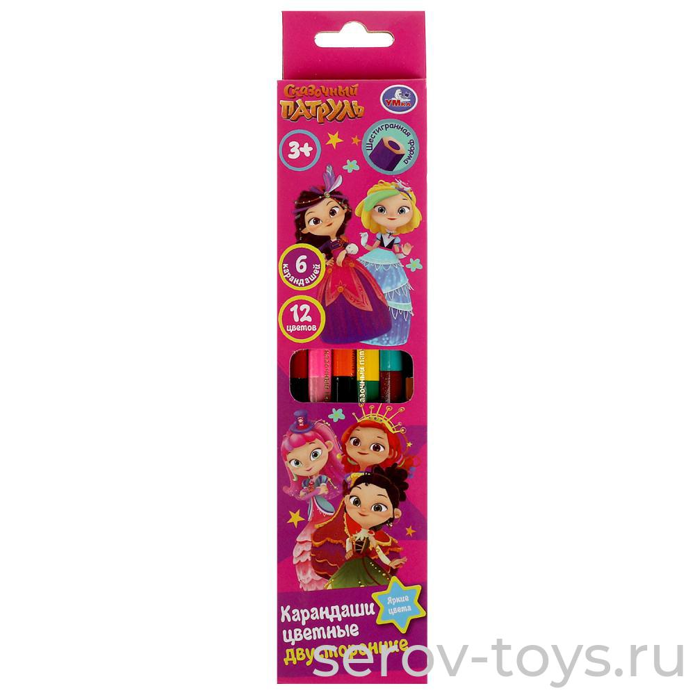 Карандаши цветные CPD6-71509-SP Сказочный патруль шестигранные двусторонние 12 цветов в кор Умка